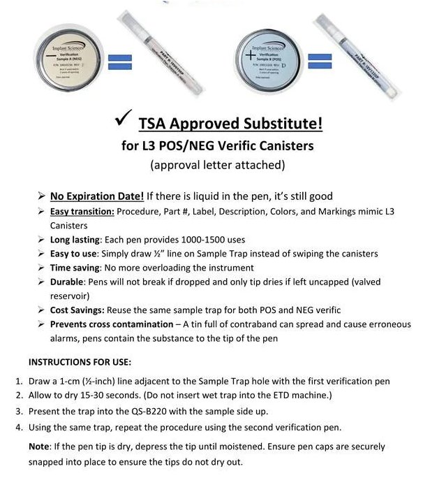 QS B220 Verification Pen Kit, A (NEG) & B (POS) - Image 2