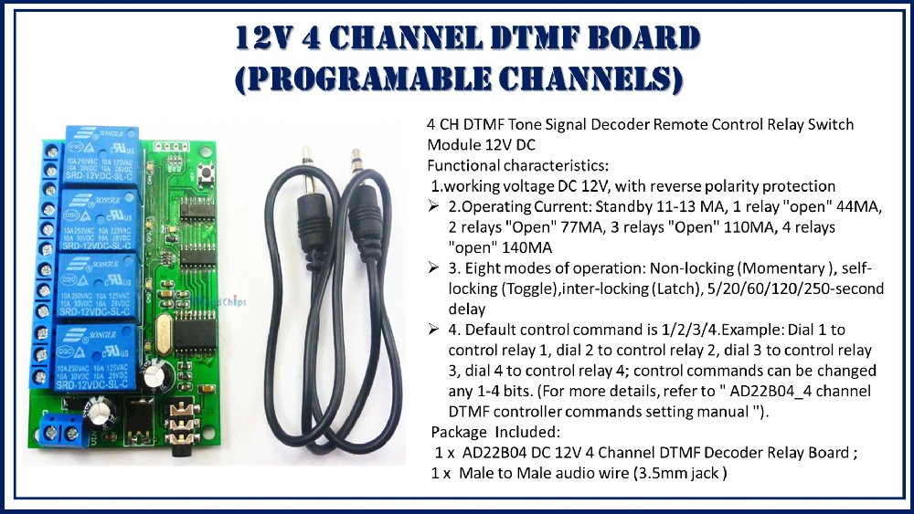 4 Channel Programmable DTMF circuit board