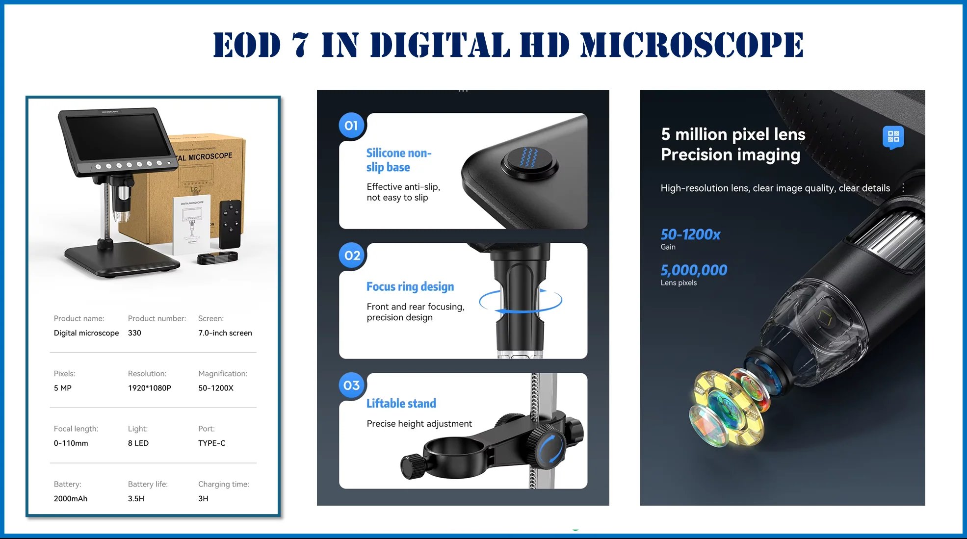 EOD 7-inch Digital HD Microscope - Image 3