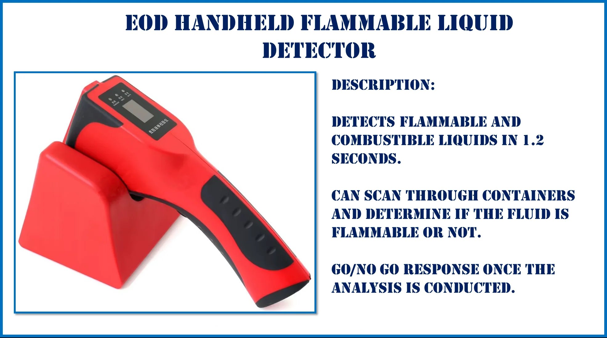 EOD Flammable Liquid Handheld Scanner