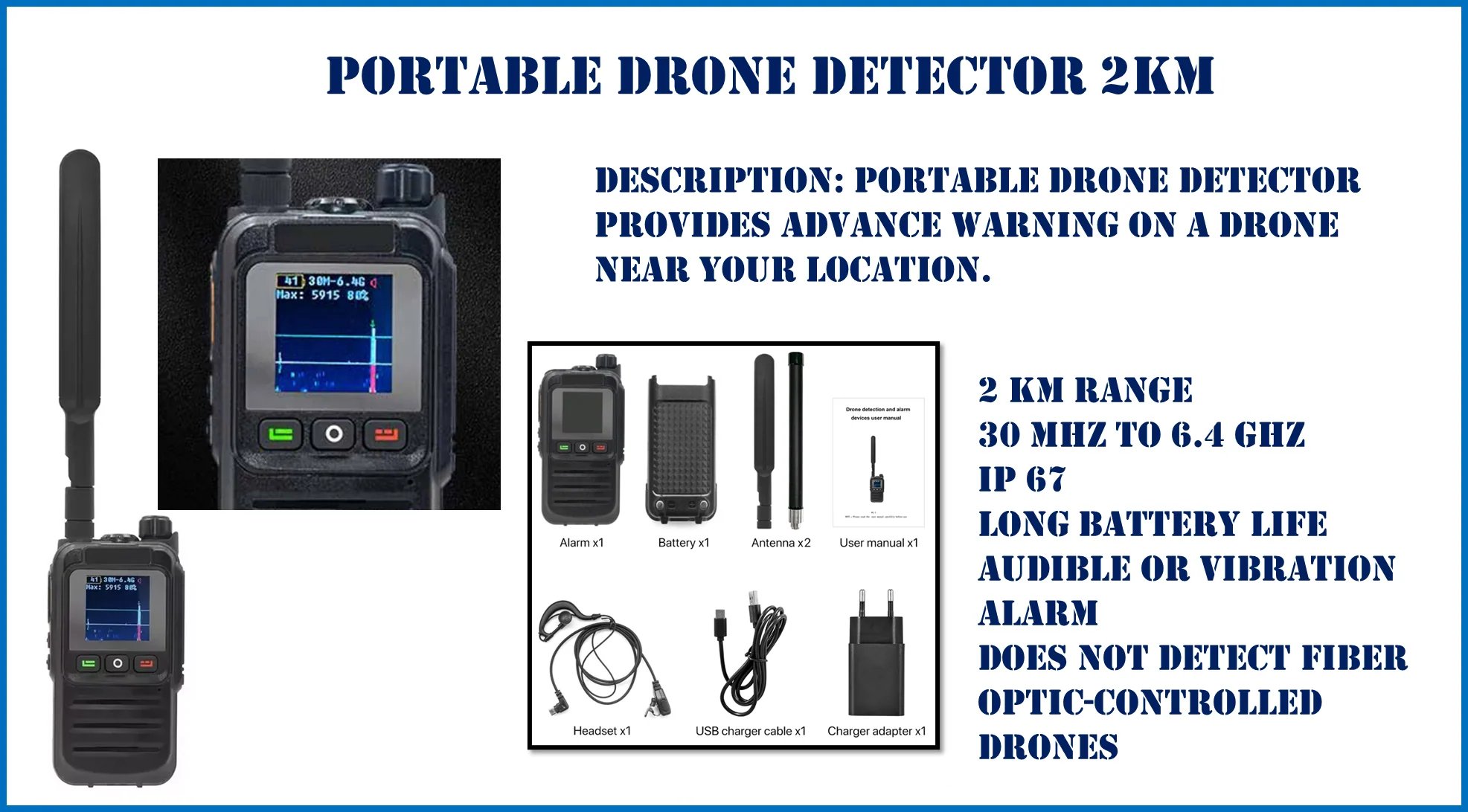 Portable Drone Detector 2 km
