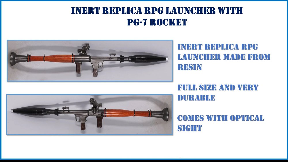 Replica RPG7 rocket launcher (RESIN) with PG7 rocket and optical sights - Image 3